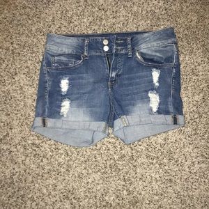 Midi jean shorts